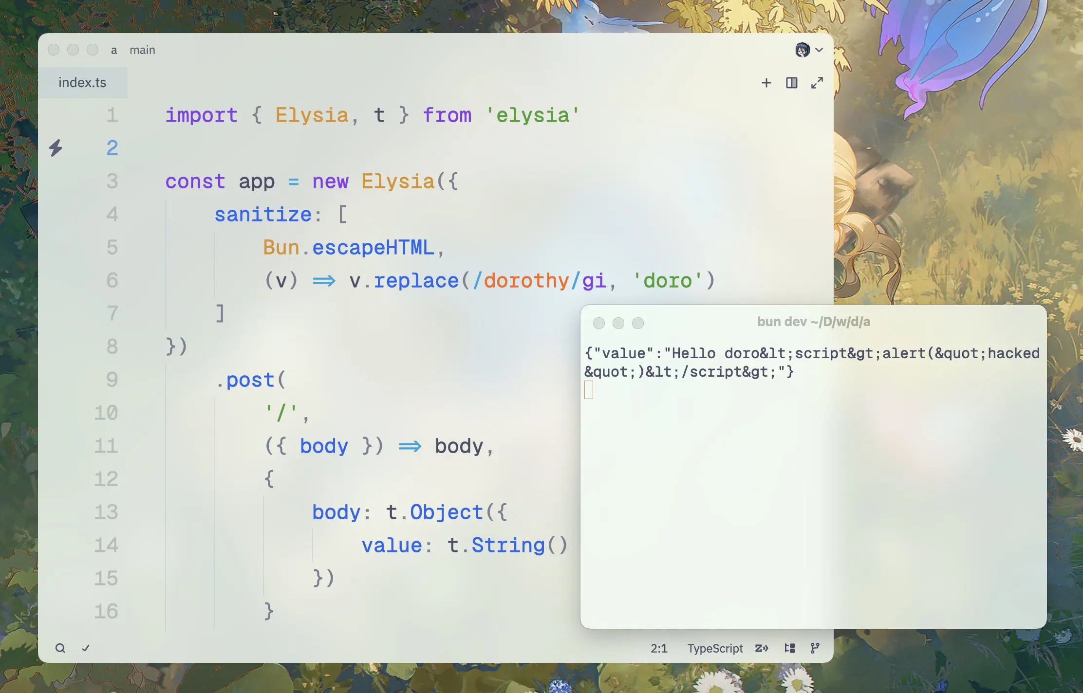 使用 Bun.escapeHTML 的 sanitize